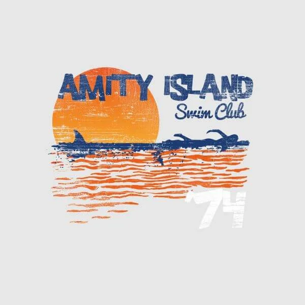 Der Weiße Hai Amity Swim Club Damen T-Shirt - Grau
