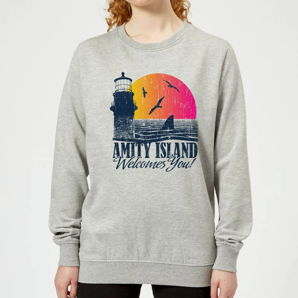 Der Weiße Hai Welcome To Amity Island Damen Pullover - Grau - 3XL Bild 1