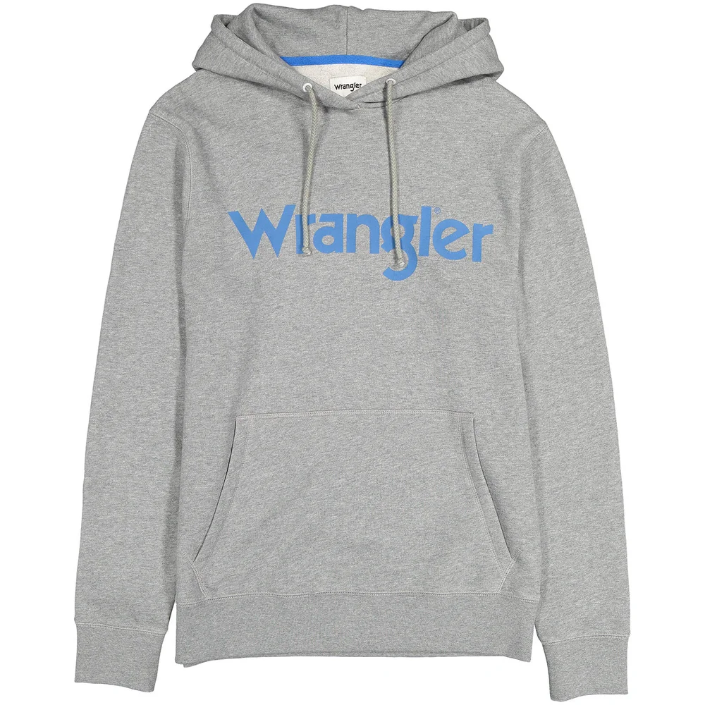Wrangler Men's Logo Hoody - Grey Melange - S - Grau Bild 1