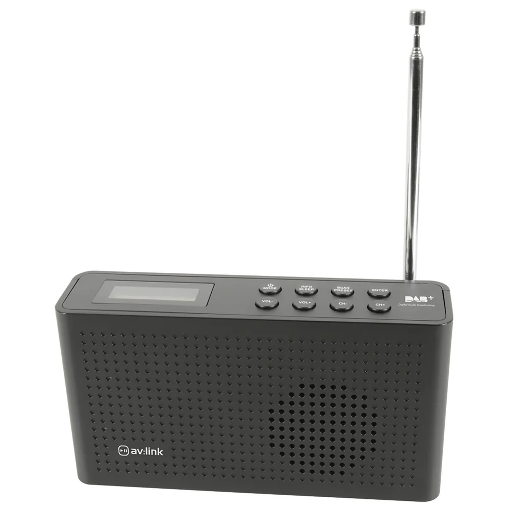 AV: Link Portable Rechargeable DAB+ and FM Radio - Black Bild 1