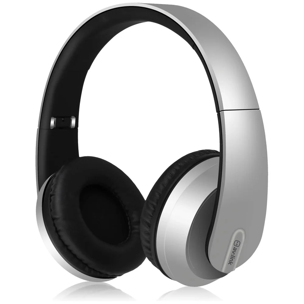 AV: Link Satin Finish Bluetooth 4.2 Headphones with Hard-Shell Case - Silver Bild 1