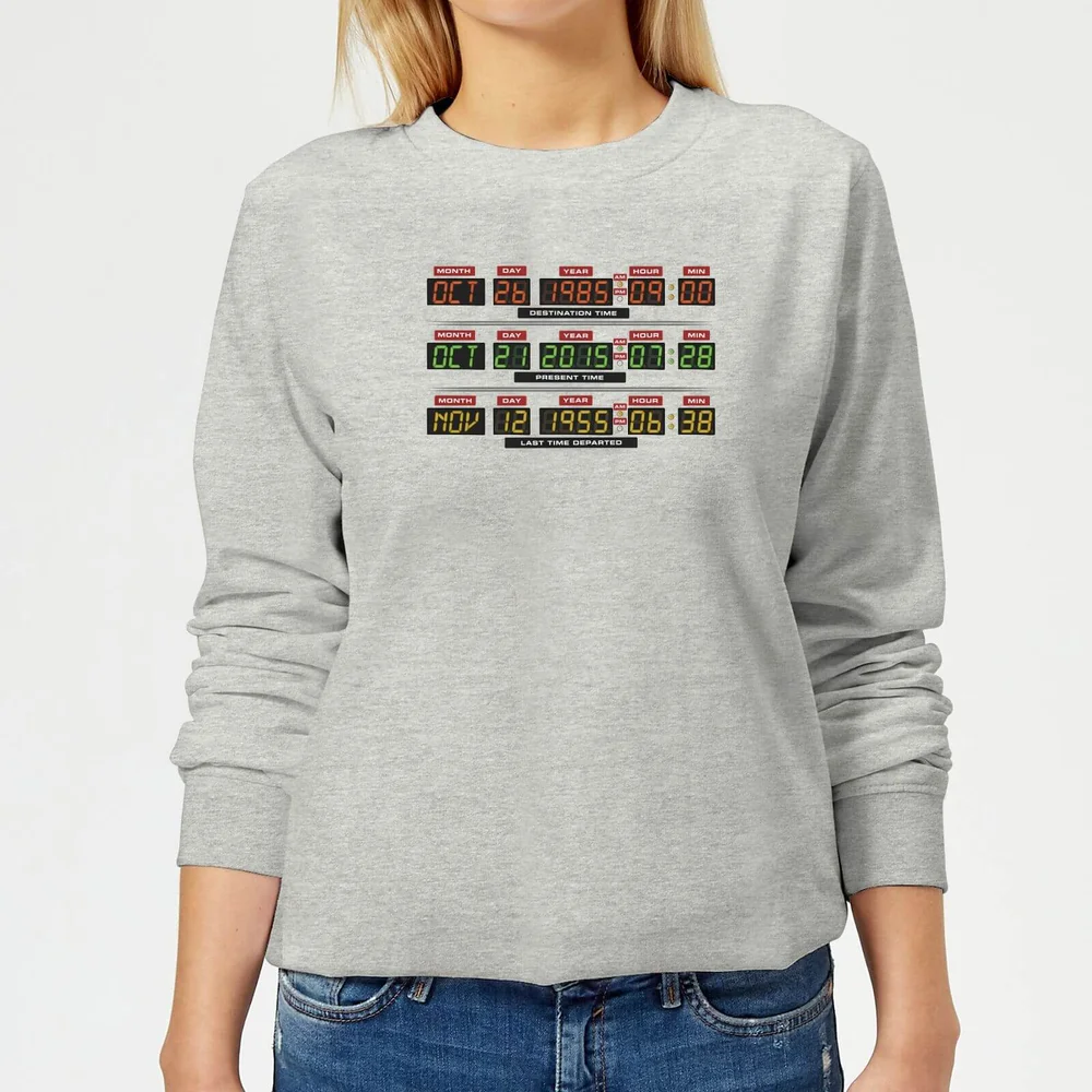 Zurück In Die Zukunft Destination Clock Damen Pullover - Grau - 3XL - Grau Bild 1
