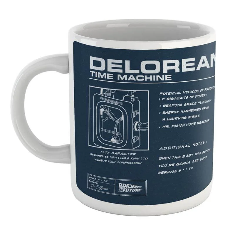 Zurück in die Zukunft Delorean Schematic Keramik Tasse Bild 1
