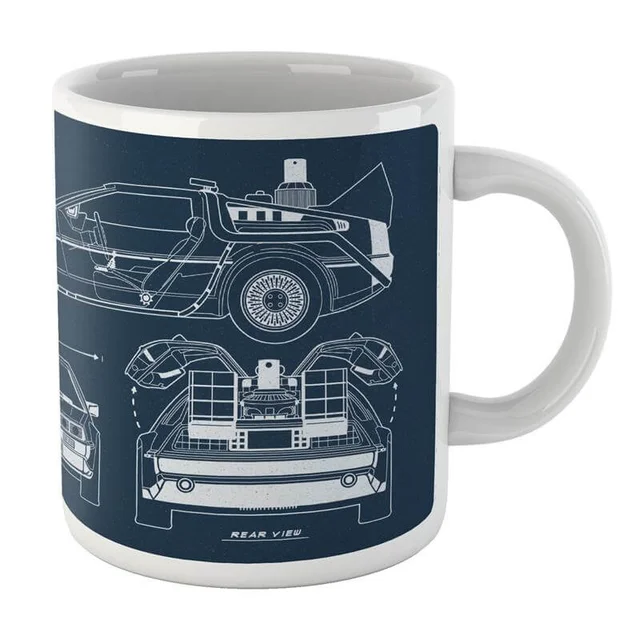 Zurück in die Zukunft Delorean Schematic Keramik Tasse