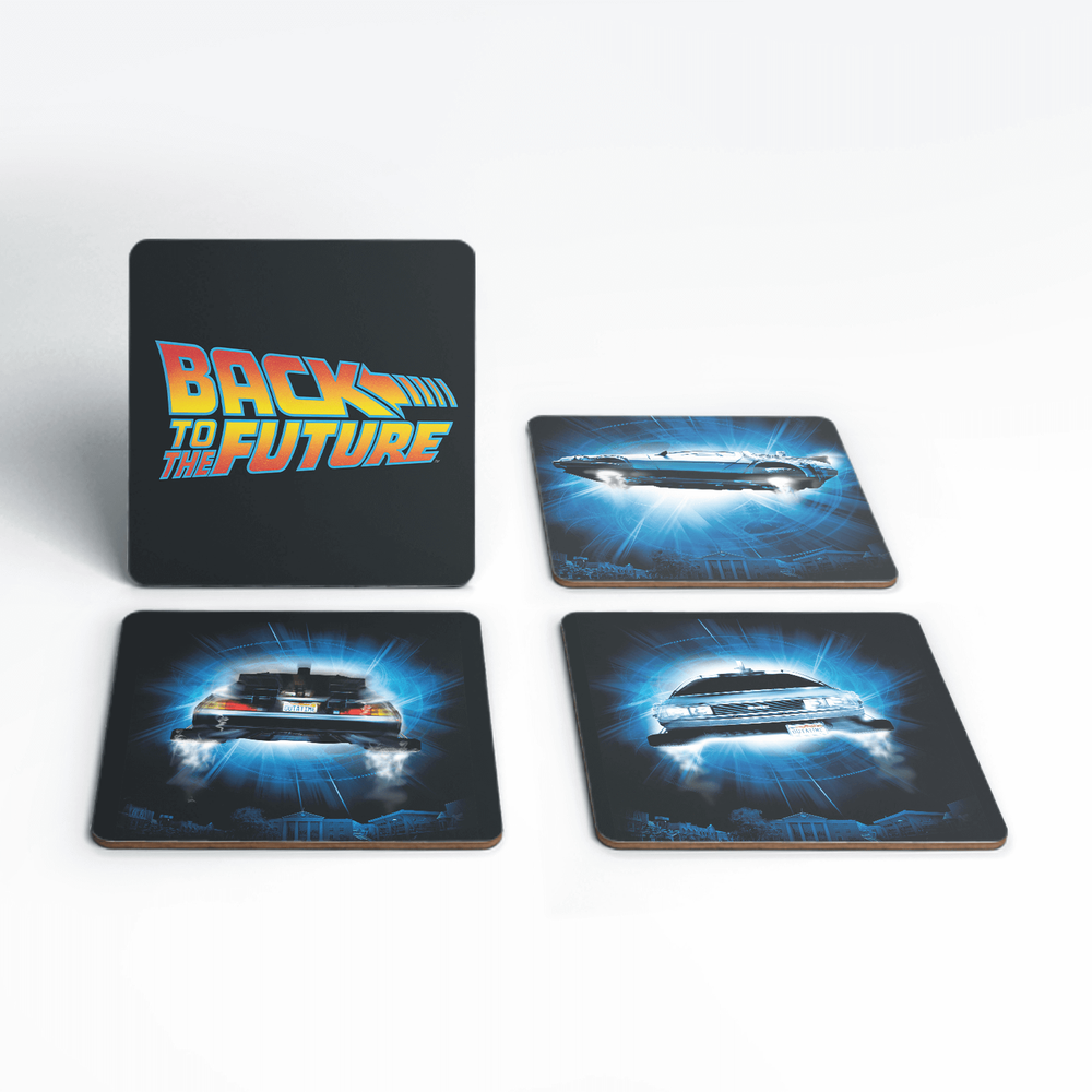 Back To The Future Delorean Time Machine Coaster Set Bild 1
