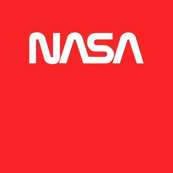 NASA Worm Weiß Logotype Damen T-Shirt - Rot