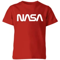 NASA Worm Weiß Logotype Kinder T-Shirt - Rot - undefined undefined