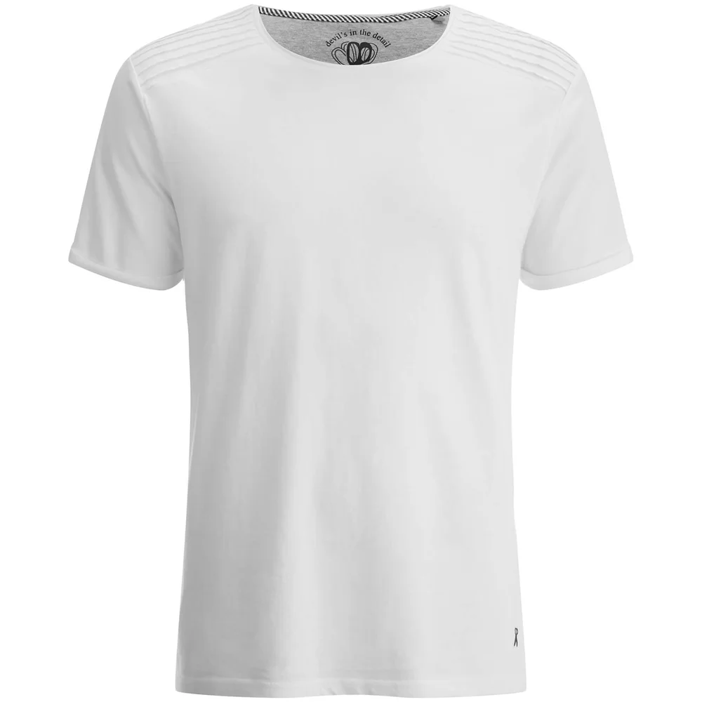 Ringspun Men's Snatch Ribbed Shoulder T-Shirt - White - S - Weiß Bild 1