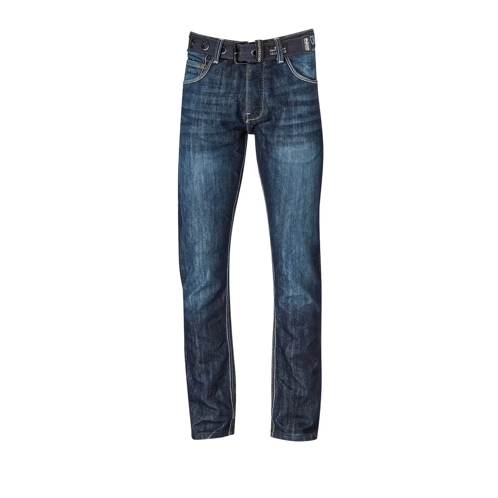 Crosshatch Men's New Techno Jeans - Dark Wash - W30/L32 - Blau Bild 1