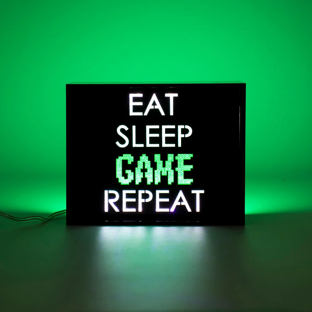 Eat Sleep Game Repeat LED Lampe Bild 1