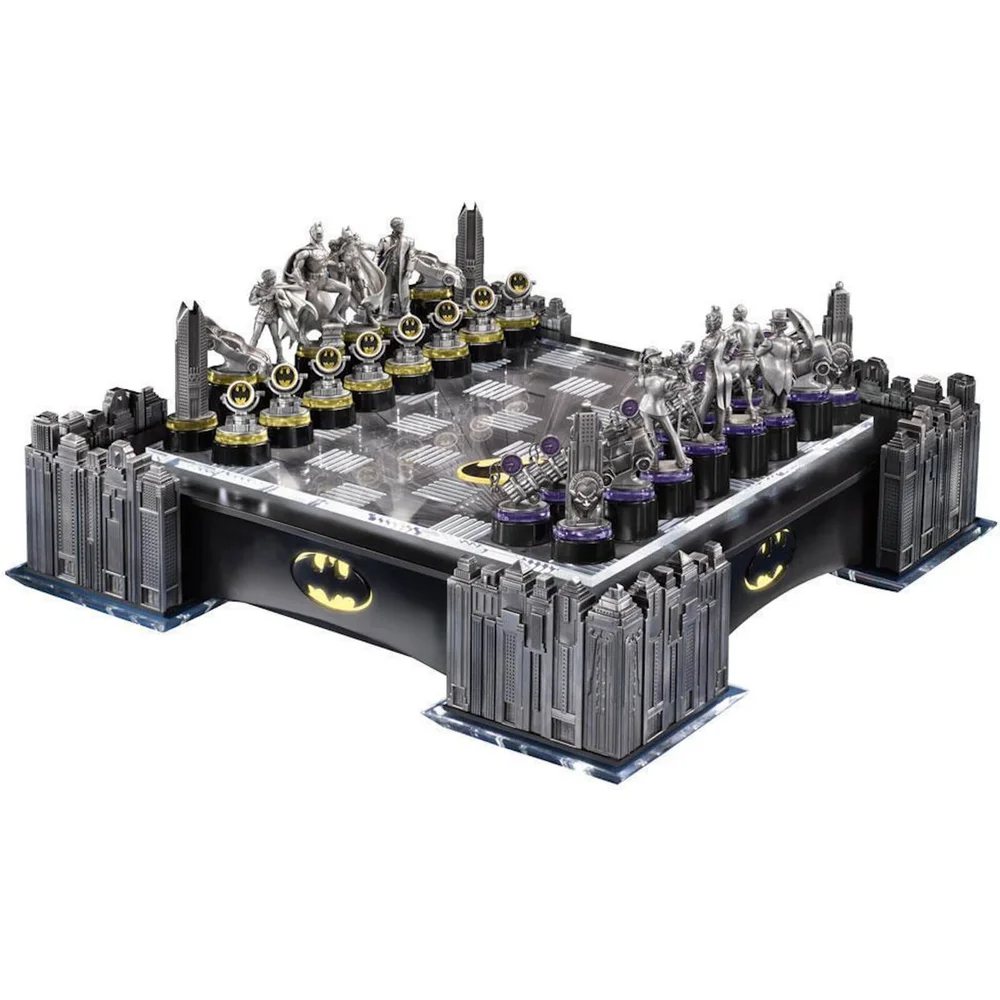 DC Comics Batman Schachspiel aus Zinn mit beleuchtetem Bat-Signal Bild 1