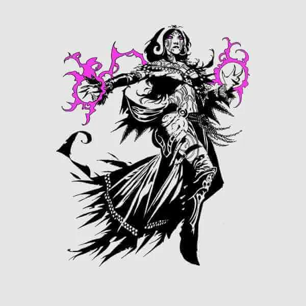 Magic The Gathering Liliana Character Art T-Shirt - Grau