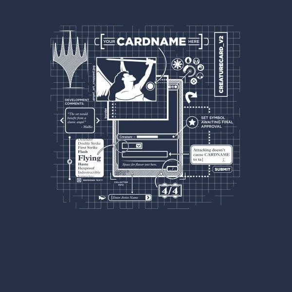 Magic The Gathering Card Grid Damen T-Shirt - Blau