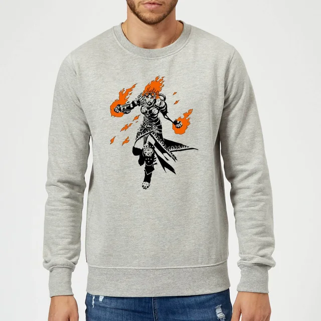 Magic The Gathering Chandra Character Art Pullover - Grau