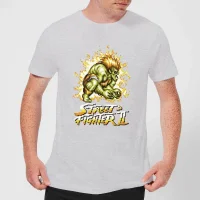 Street Fighter Blanka 16-bit Mens T-Shirt - Grau