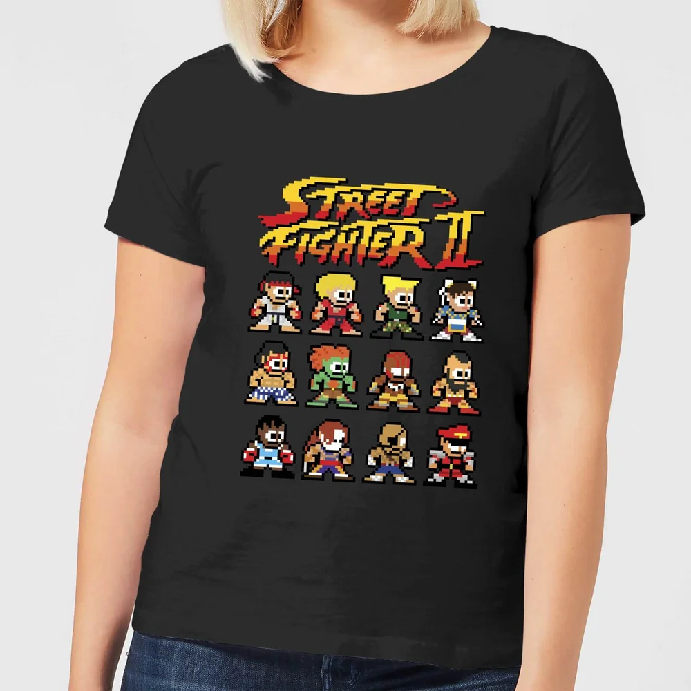 Street Fighter 2 Pixel Characters Damen T-Shirt - Schwarz - S Bild 1