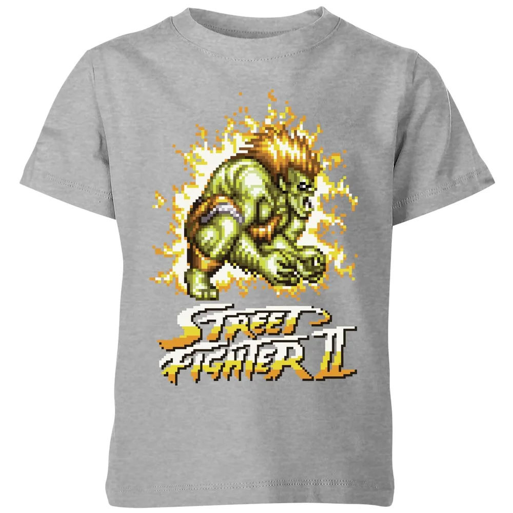 Street Fighter Blanka 16-bit Kinder T-Shirt - Grau - 3-4 Jahre Bild 1