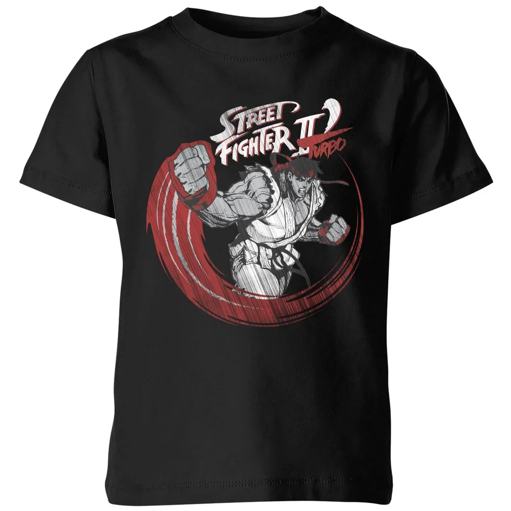 Street Fighter RYU Sketch Kinder T-Shirt - Schwarz - 3-4 Jahre Bild 1
