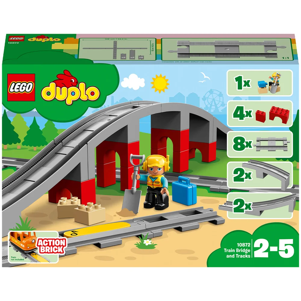LEGO DUPLO Eisenbahnbrücke und Schienen Set, Kinderspielzeug (10872) Bild 1