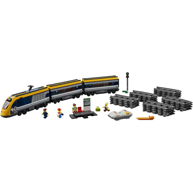 LEGO 60197 City Personenzug mit batteriebetriebenem Motor, ferngesteuertes Set mit Bluetooth-Verbindung, Schienen und Zubehör