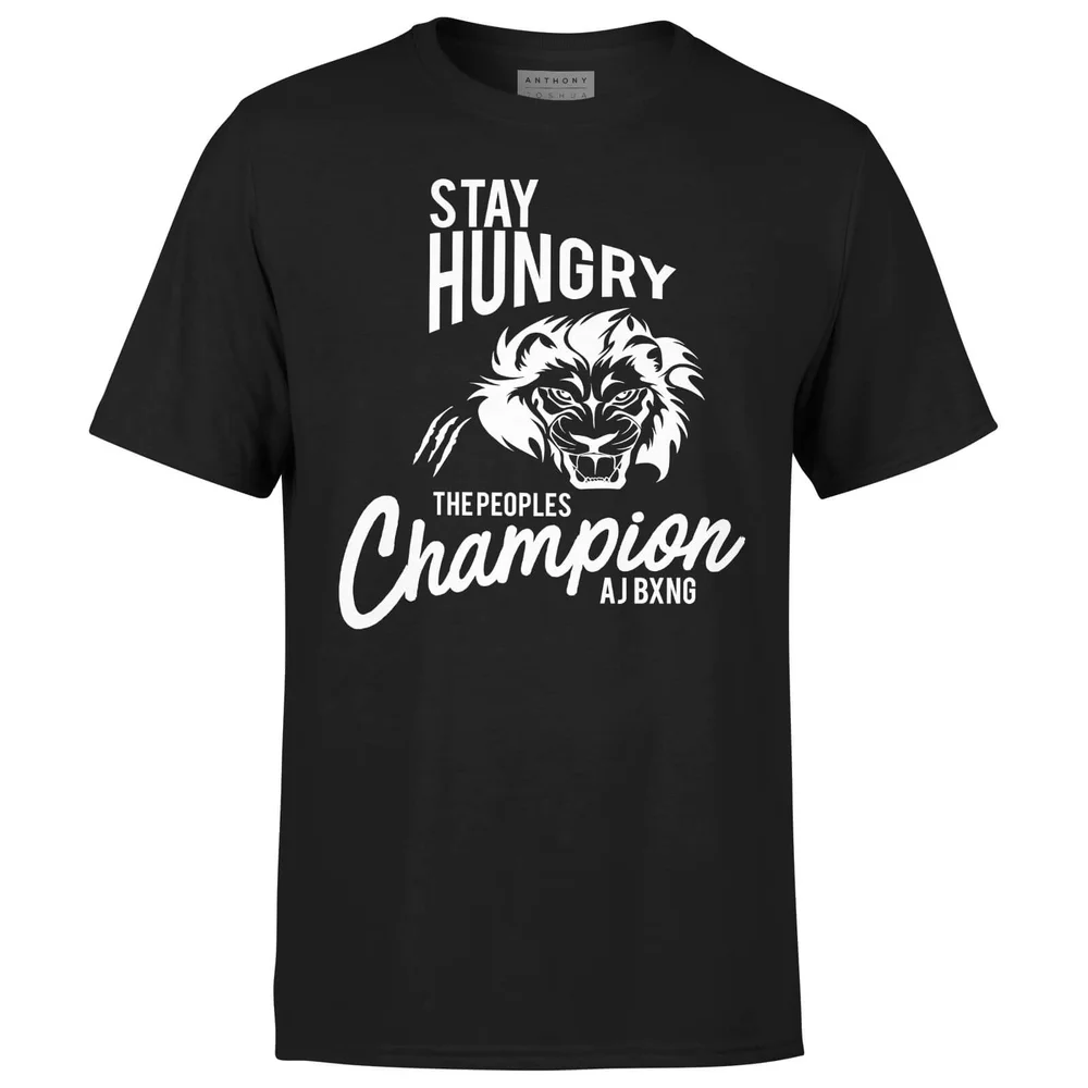 Anthony Joshua Stay Hungry The Peoples Champion Men's T-Shirt - Black - S - Schwarz Bild 1