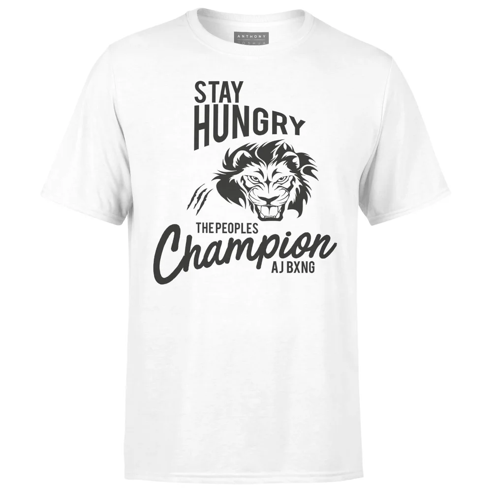 Anthony Joshua Stay Hungry The Peoples Champion Men's T-Shirt - White - S - Weiß Bild 1