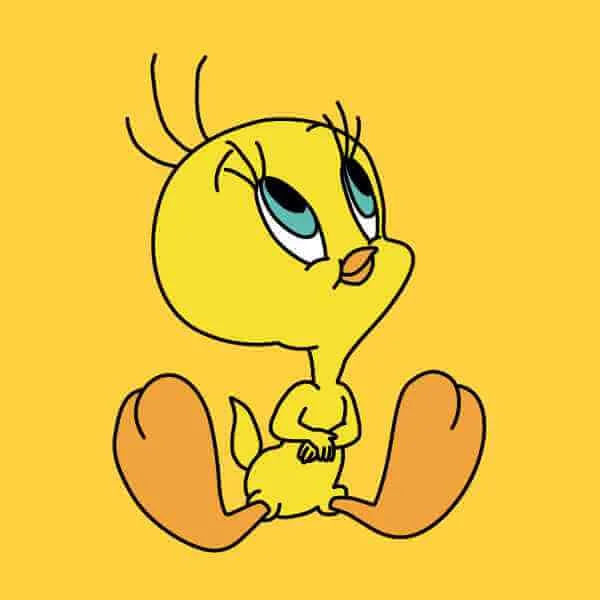 Looney Tunes Tweety Sitting Herren T-Shirt - Gelb