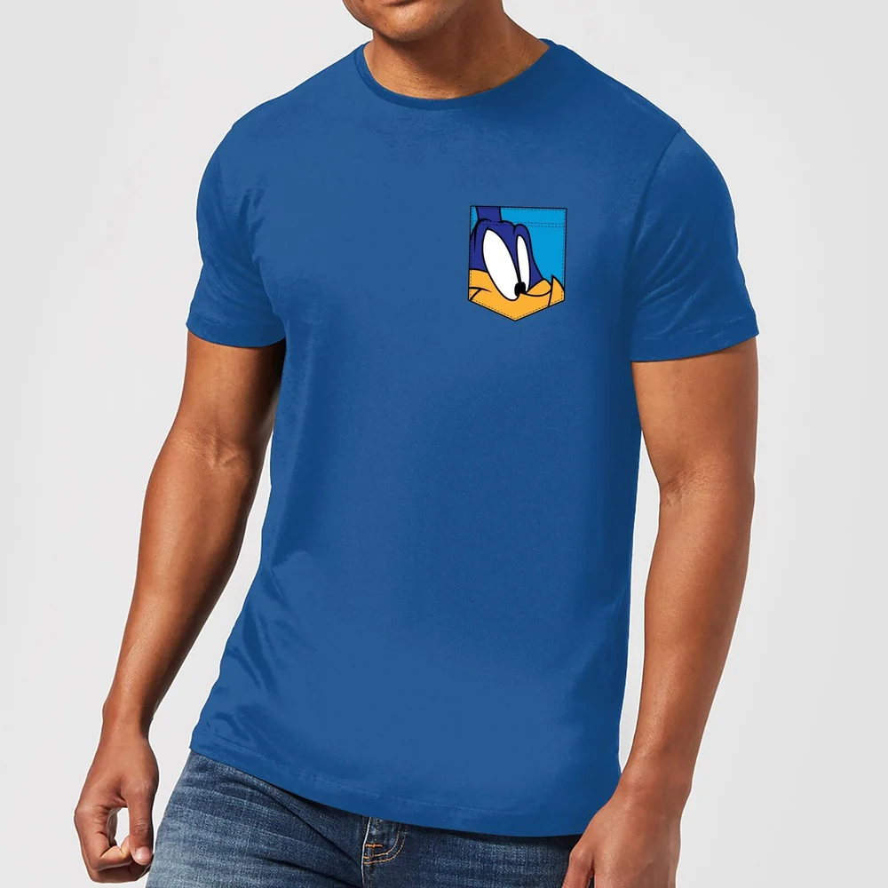 Looney Tunes Roadrunner Gesicht Faux Pocket Herren T-Shirt - Blau Royal - S Bild 1