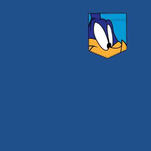 Looney Tunes Roadrunner Gesicht Faux Pocket Herren T-Shirt - Blau Royal