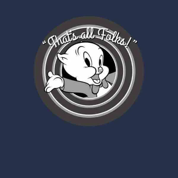 Looney Tunes That's All Folks Schweinchen Dick Herren T-Shirt - Blau
