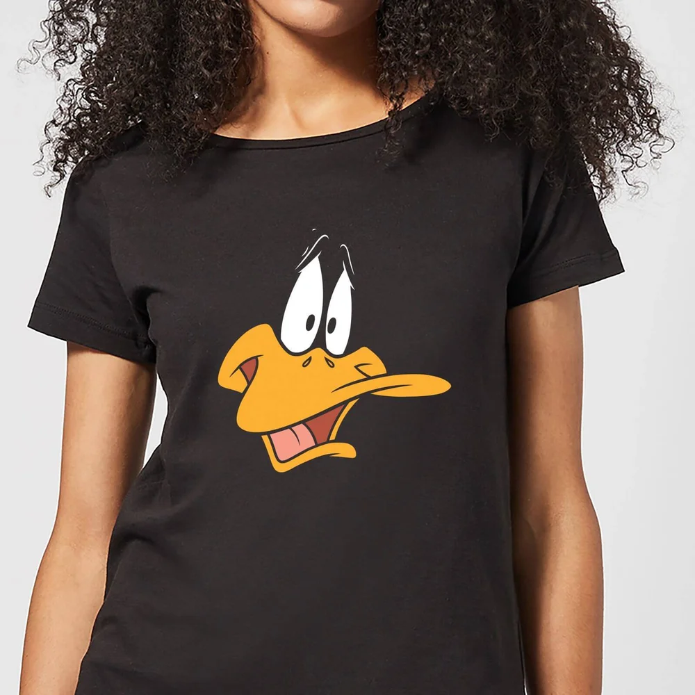 Looney Tunes Daffy Duck Gesicht Damen T-Shirt - Schwarz - S Bild 1