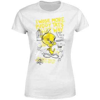 Looney Tunes Tweety Pie More Puddy Tats Damen T-Shirt - Weiß