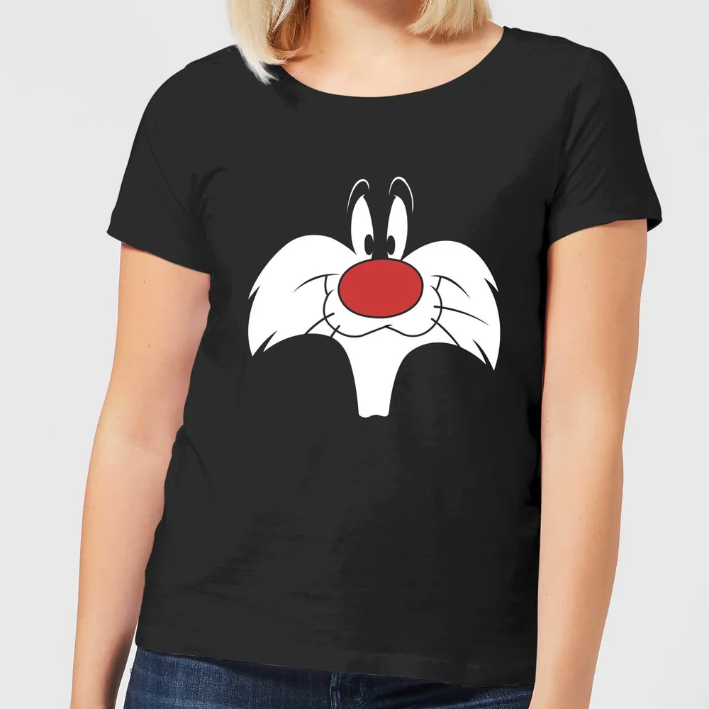 Looney Tunes Sylvester Big Gesicht Damen T-Shirt - Schwarz - S Bild 1