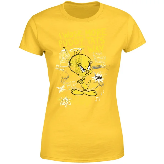 Looney Tunes Tweety Pie More Puddy Tats Damen T-Shirt - Gelb
