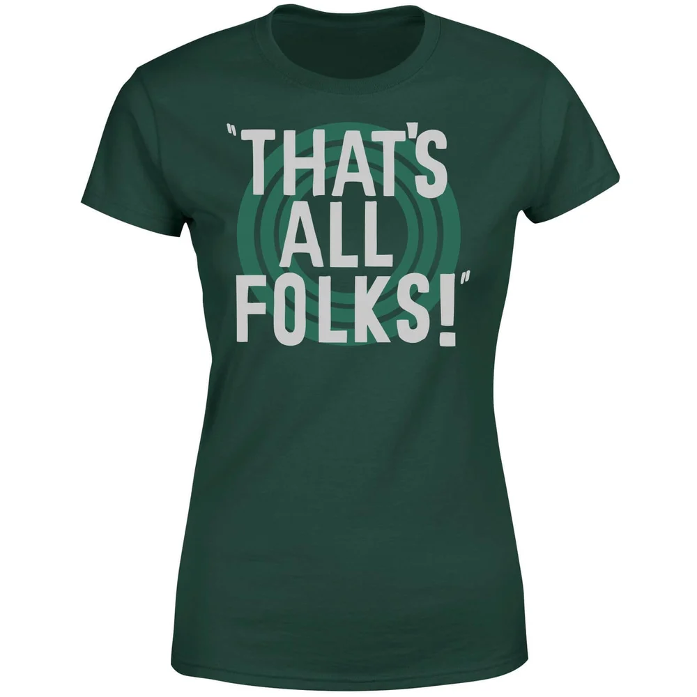 Looney Tunes That's All Folks Damen T-Shirt - Dunkelgrün - S Bild 1