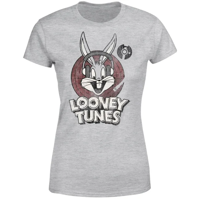 Looney Tunes Bugs Bunny Circle Logo Damen T-Shirt - Grau