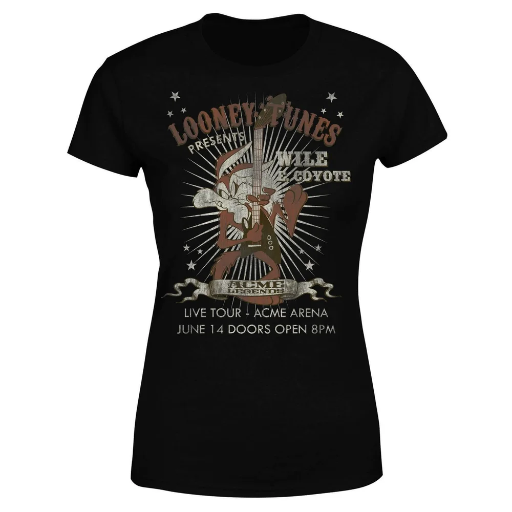 Looney Tunes Wile E Coyote Guitar Arena Tour Damen T-Shirt - Schwarz - S Bild 1