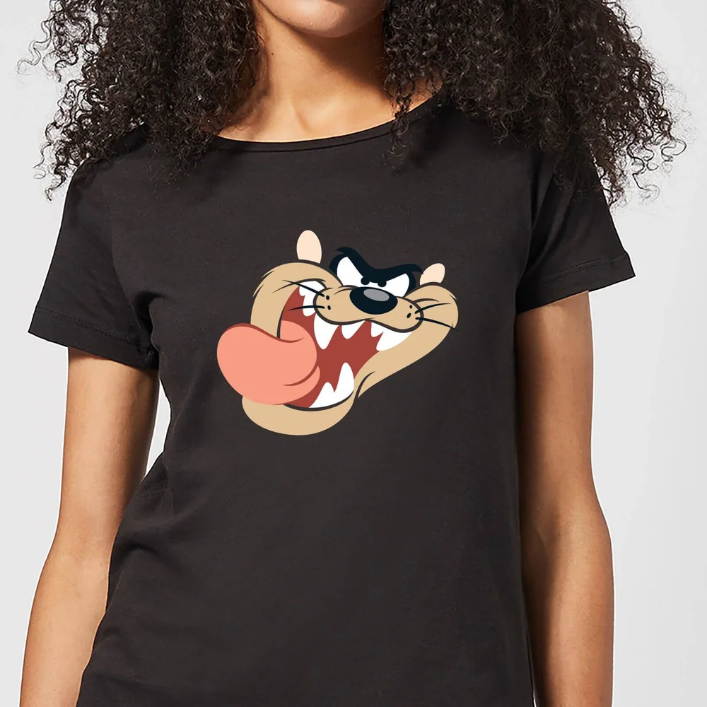 Looney Tunes Taz Gesicht Damen T-Shirt - Schwarz - S Bild 1