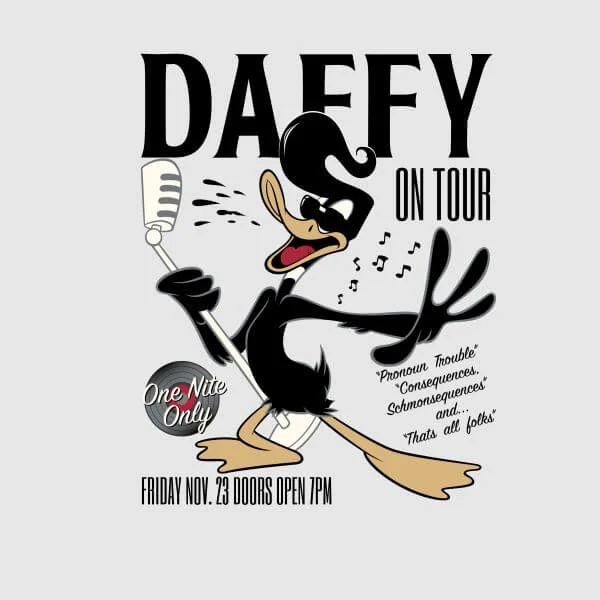 Looney Tunes Daffy Concert Damen T-Shirt - Grau