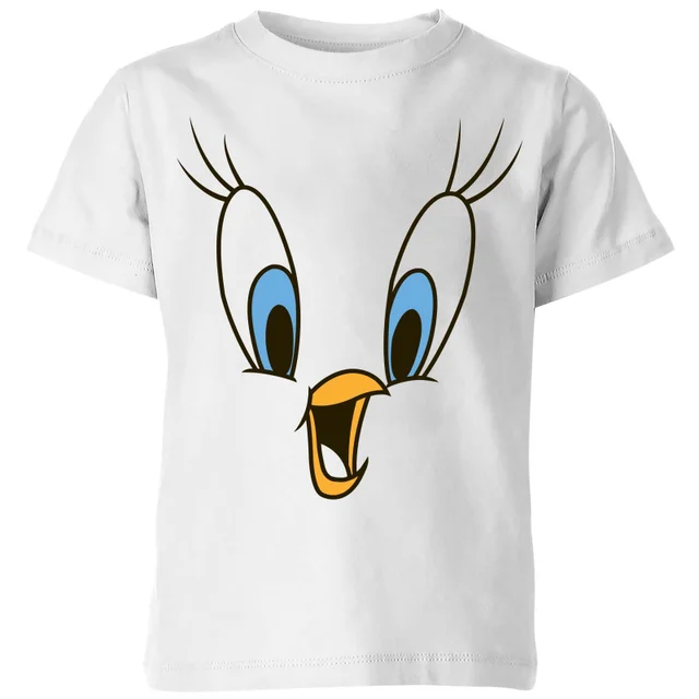 Looney Tunes Tweety Gesicht Kinder T-Shirt - Weiß
