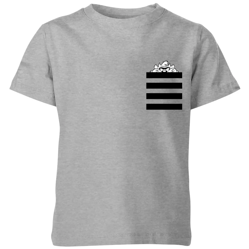 Looney Tunes Taz Stripes Pocket Print Kinder T-Shirt - Grau - 3-4 Jahre Bild 1