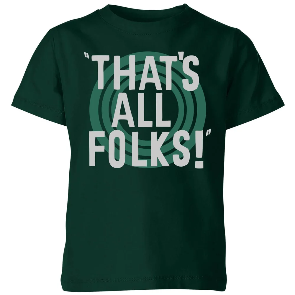 Looney Tunes That's All Folks Kinder T-Shirt - Dunkelgrün - 3-4 Jahre Bild 1
