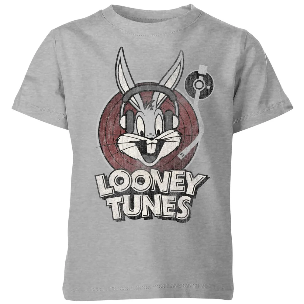 Looney Tunes Bugs Bunny Circle Logo Kinder T-Shirt - Grau - 3-4 Jahre Bild 1