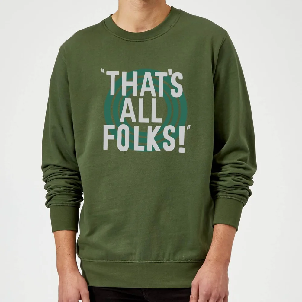 Looney Tunes That's All Folks Pullover - Dunkelgrün - XL Bild 1