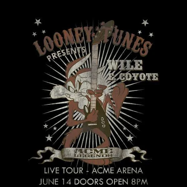 Looney Tunes Wile E Coyote Guitar Arena Tour Pullover - Schwarz