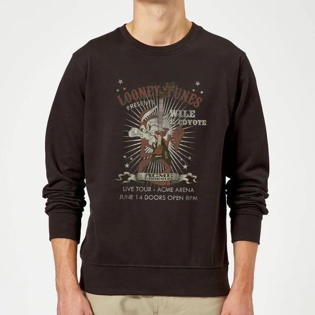 Looney Tunes Wile E Coyote Guitar Arena Tour Pullover - Schwarz