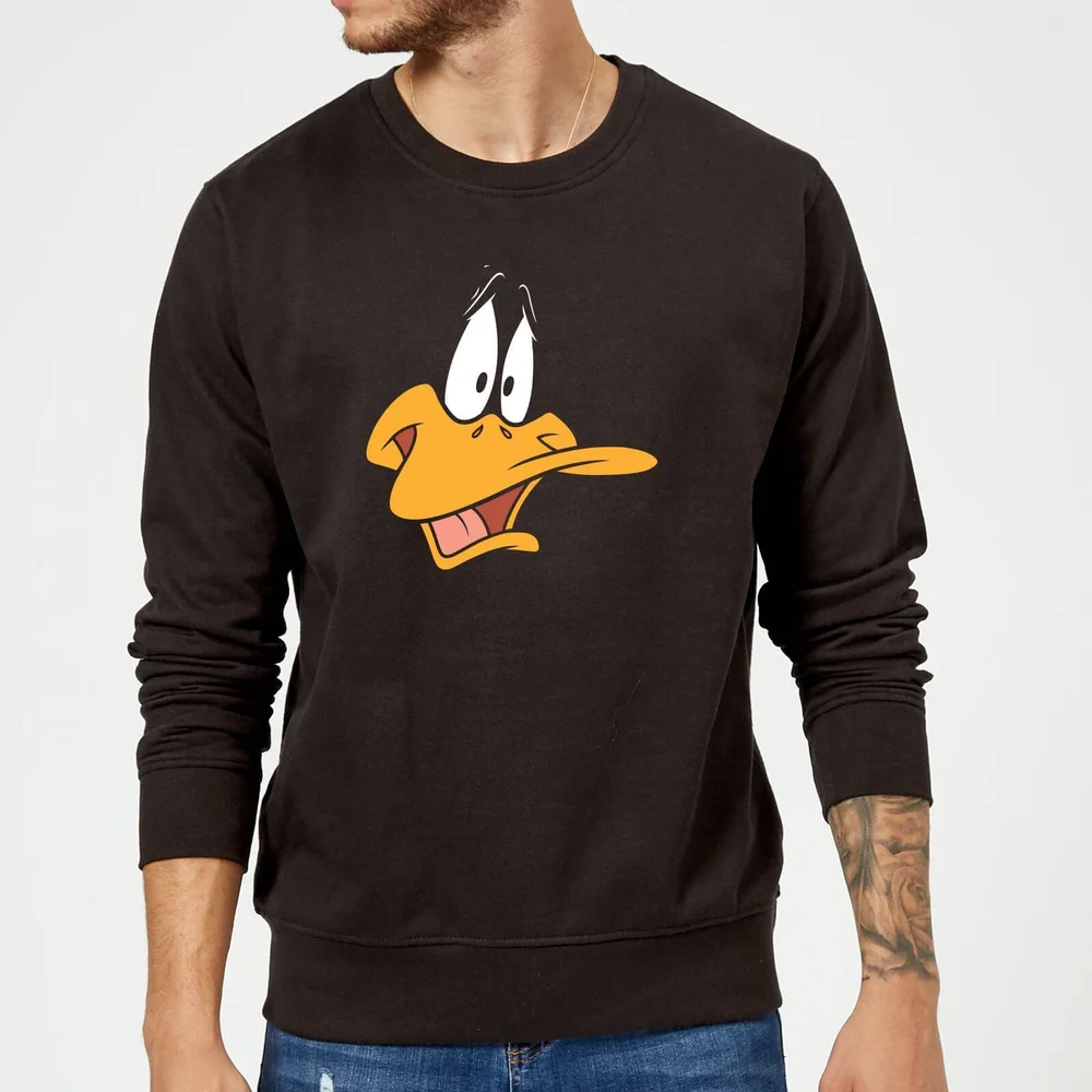 Looney Tunes Daffy Duck Gesicht Pullover - Schwarz - S Bild 1