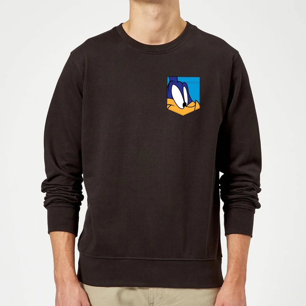 Looney Tunes Roadrunner Gesicht Faux Pocket Pullover - Schwarz - S Bild 1