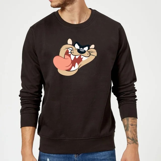 Looney Tunes Taz Gesicht Pullover - Schwarz
