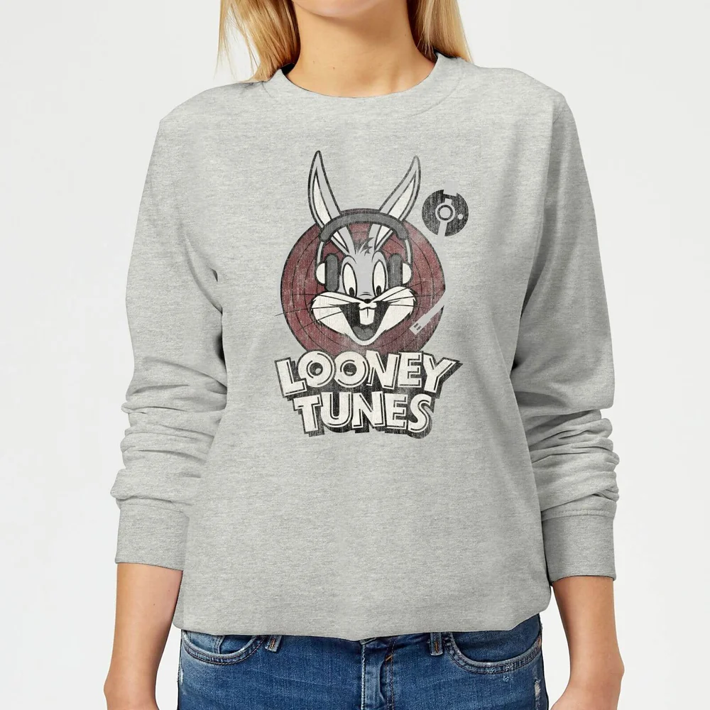 Looney Tunes Bugs Bunny Circle Logo Damen Pullover - Grau - 3XL - Grau Bild 1
